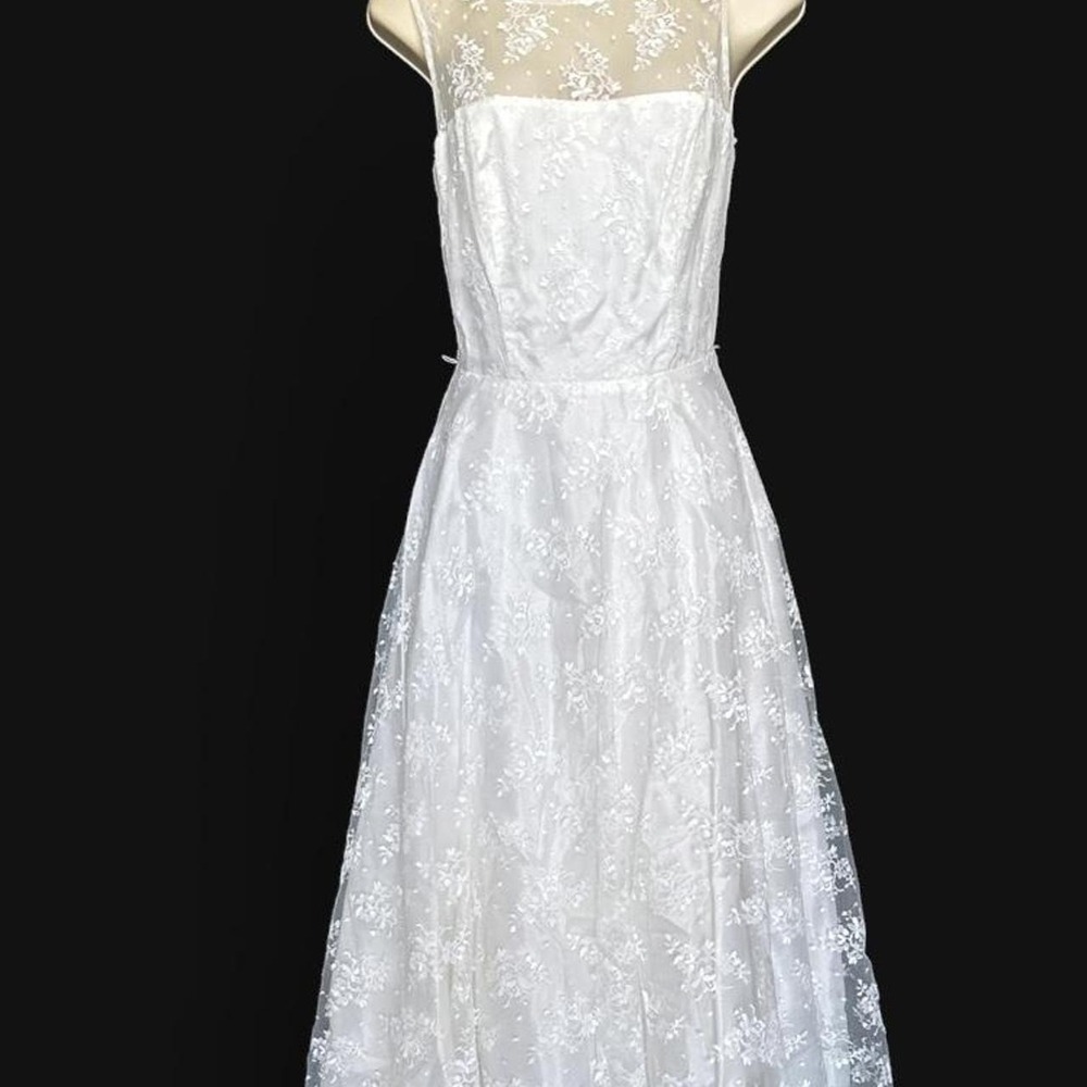 Zum Zum by Niki Livas 7/8 Y2K vintage coquette dress white lace